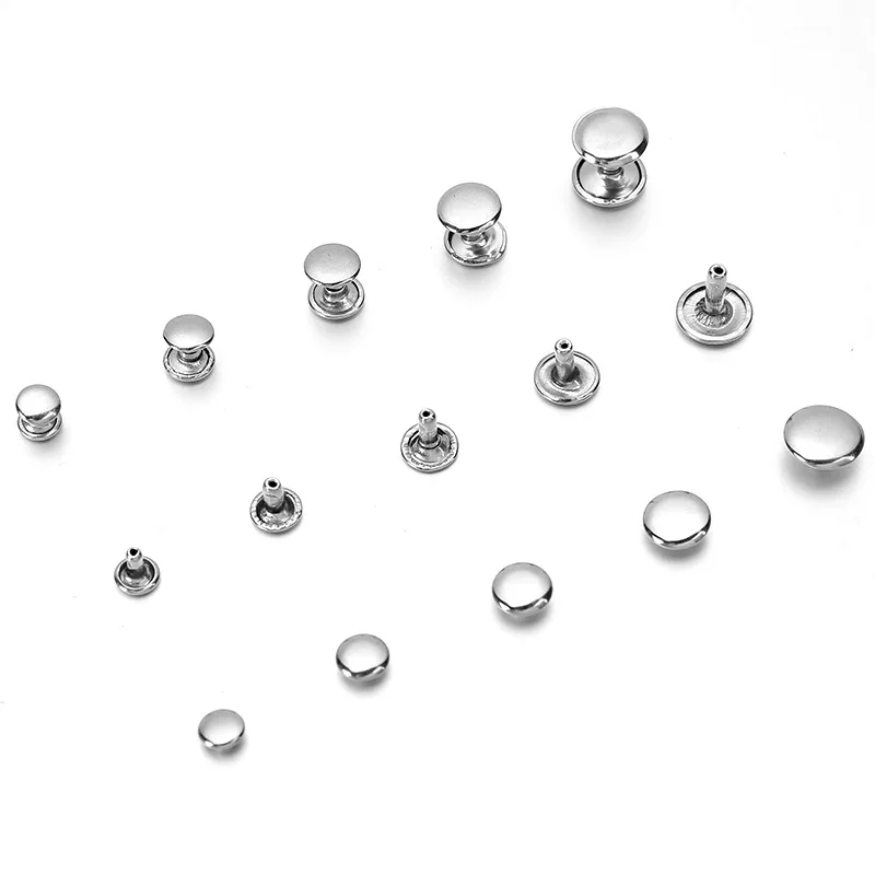 Metal Double Cap Rivets Studs Round Rivet for Leather Craft Bag Belt Clothing Garment Shoes