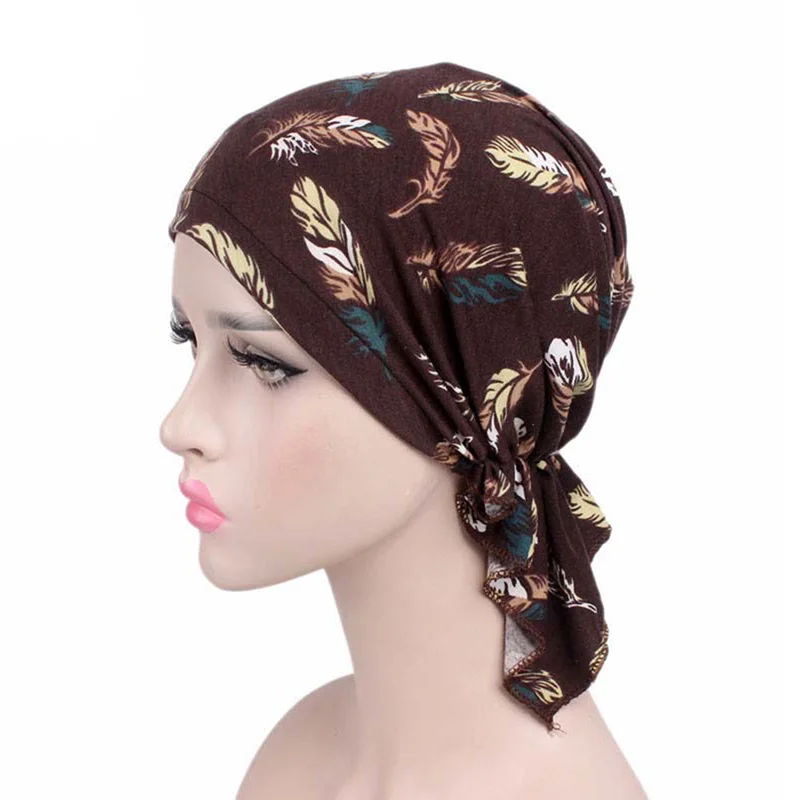 

Turban Head Wrap Cap Bohemia Style Lady Turban Cap Women Muslim Hijabs Hat Beanie Scarf Women Hair Accessories