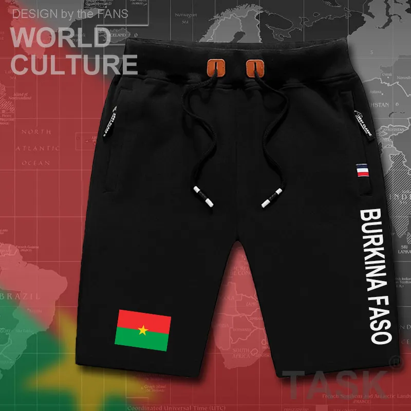 Burkina Faso mens shorts beach man men's board shorts flag workout zipper pocket sweat bodybuilding 2017 cotton  BFA Burkinab