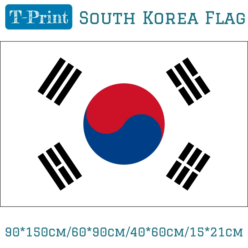 

South Korea Flags and Banners 90*150cm/60*90cm/40*60cm/15*21cm Polyester National Day Sports games Sports meeting