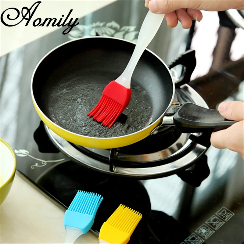 Aomily 18cm Long Silicone Oil Brush Pastry for Barbecue Baking Basting Cooking BBQ Easy To Clean Kitchen Bakeware Butter Brush