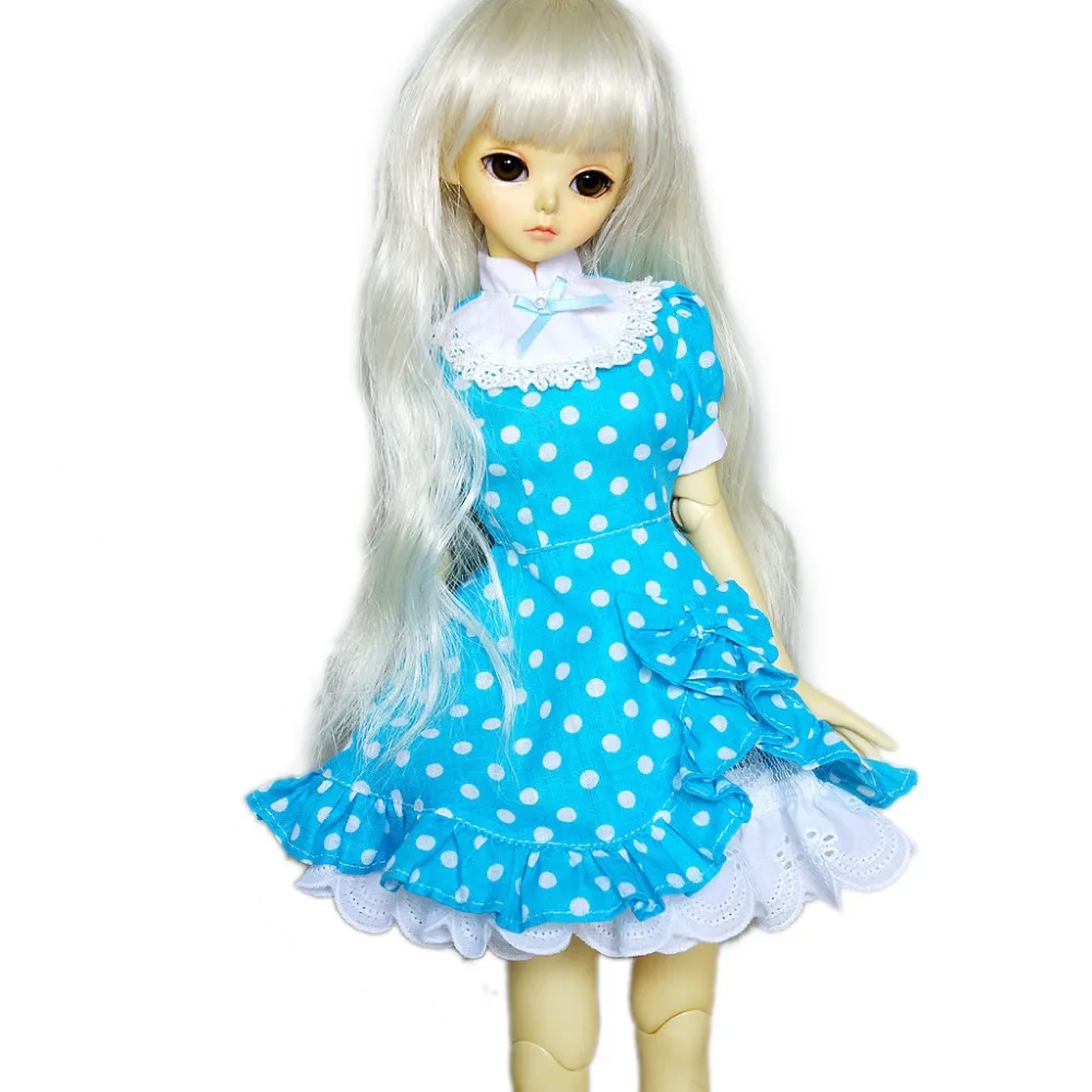 

[wamami] 124# Dots Blue Standing-Collar Dress 1/4 MSD AOD DOD BJD Doll