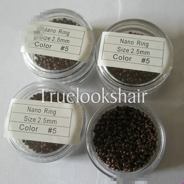 1000pcs / bottle Micro Rings 2.5mm Nano Rings For Nano Link Hair Extension Blonde Nano Ring