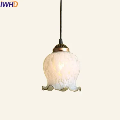 IWHD Sing Heads Pendant Lamp Moddern Fashion Glass Led Hanging Lamp Creative Iron Dining Room Kitchen Luminaire Suspendu Lustre