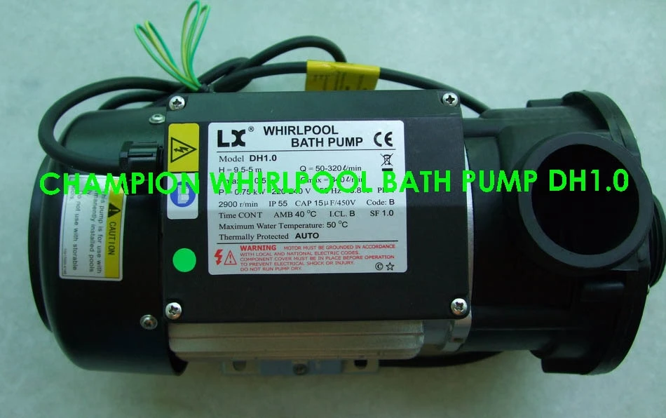 Hot Tub Circulation Pump DH 1.0 Whirlpool Chinese Whirlpool Spa Parts filter pump 1 HP 0,75 KW spa hot tub with fittings