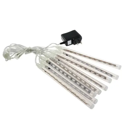 Guirlande lumineuse Led, 30cm, 8 tubes (18 LED par tube), 144 diodes, pluie de météores, décoration d'arbre de noël, lampe bleue, nouvelle version