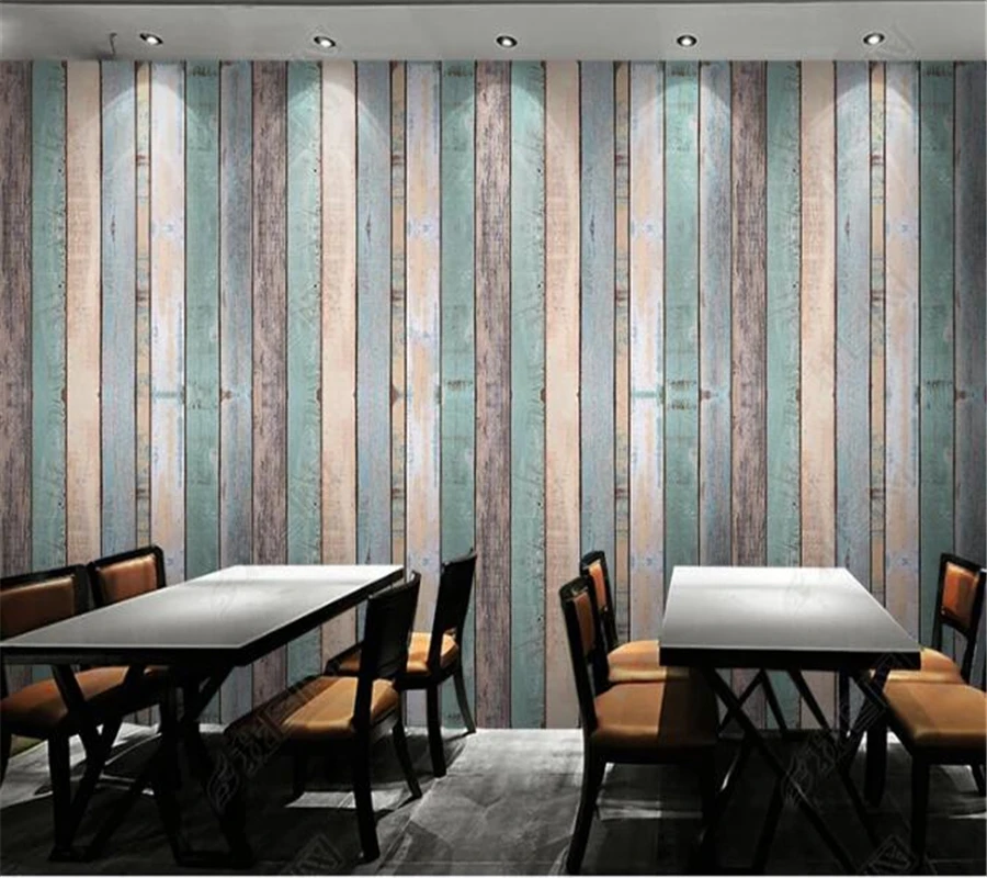 beibehang Custom Made Mural Wallpaper 3D Make Old Striped Wooden Living Room Bedroom Background Wall paper 3d papel de parede 3d