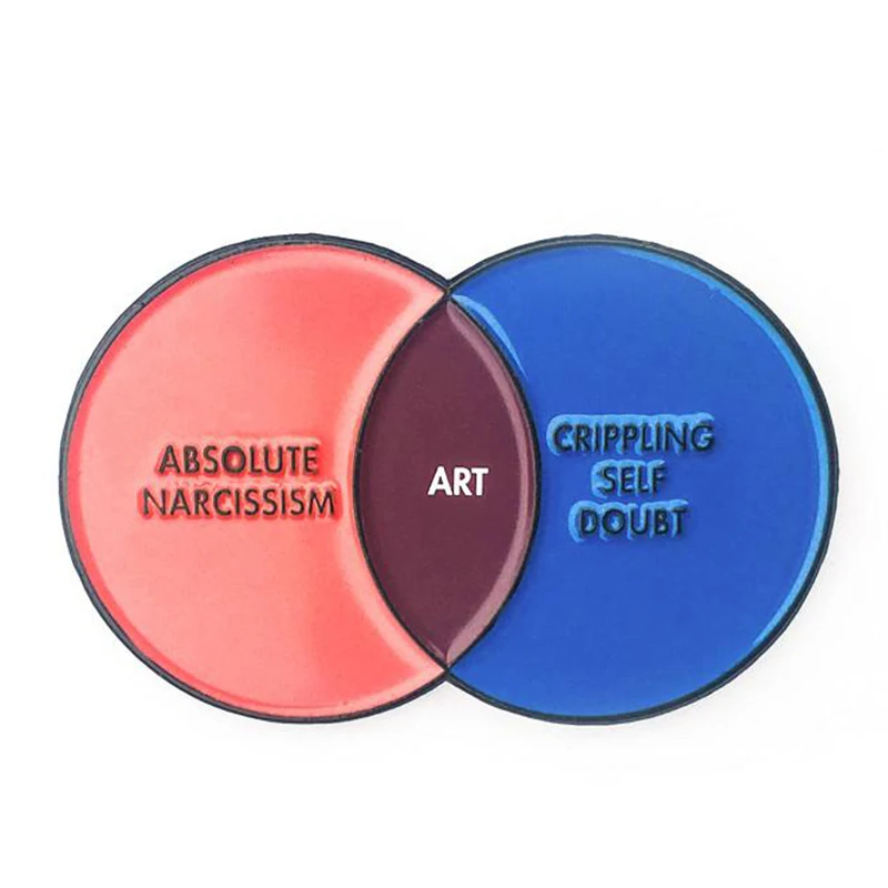 absolute narcissism art crippling self doubt Enamel pin