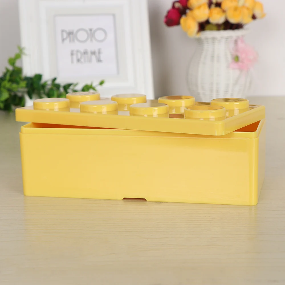 New Creative Storage Box Building Block Shapes Plastic Saving Space Box Superimposed Desktop Handy Office Supplies