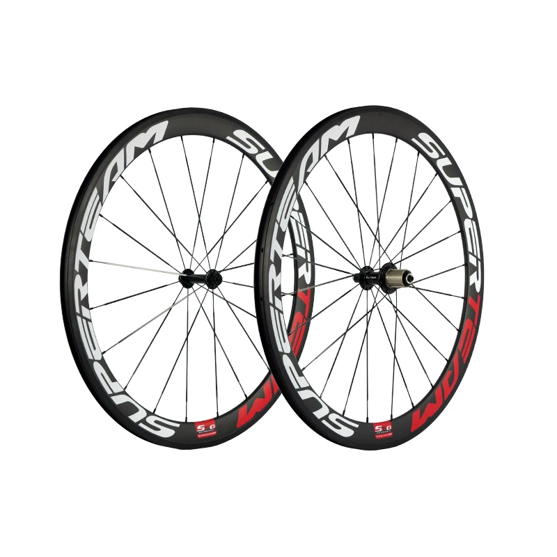 

CLASSIC SERIES SUPERTEAM Road Bicycle Carbon Wheels Clincher 50mm Carbon Bike Wheelset 3k Matte Basalt Braking Surface