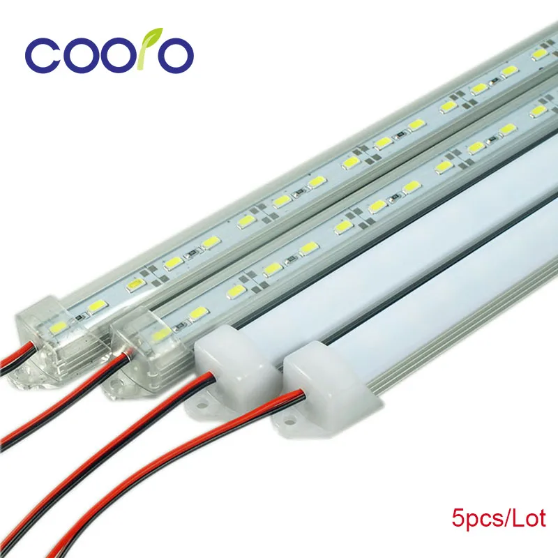 LED Bar Lights White Warm White Cold White DC12V 5630 5730 LED Strip LED Tube with U Aluminium Shell + PC Cover 5pcs/lot