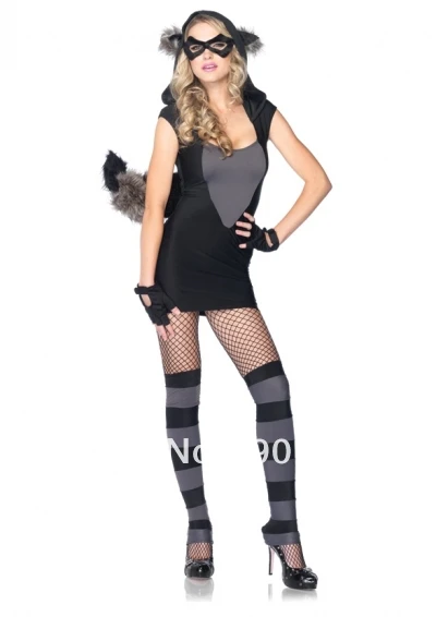 ZY887 Risky Raccoon Halloween Costume Animal Dress Outfit With Tail