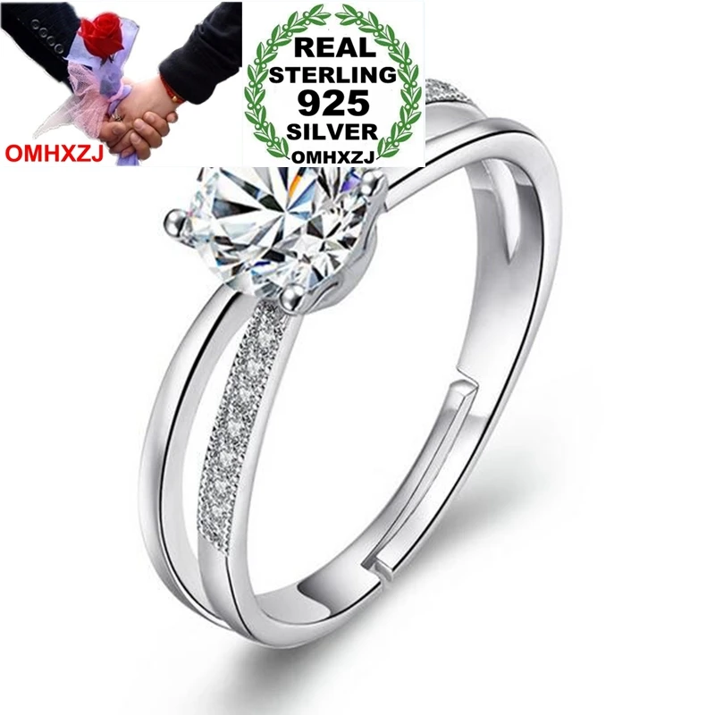 OMHXZJ Wholesale Simple Fashion Trends Intertwined Fate OL Gift 925 Sterling Silver Female For Woman Girl Resizable Ring RG42