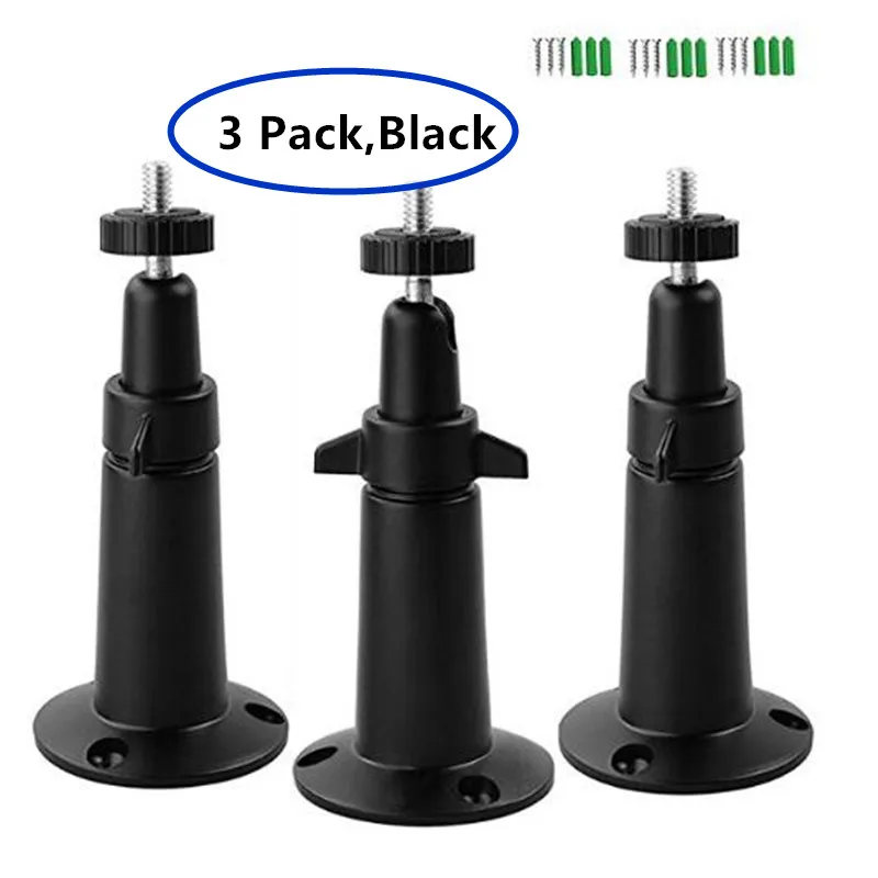 Security Wall Mount- Adjustable Indoor/Outdoor Mount for Arlo, Arlo Pro and Other Compatible Models(3 Pack - Black)