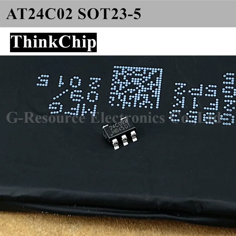 (100pcs) AT24C02 24C02S 24C02 SOT23-5 EEPROM memory New Original