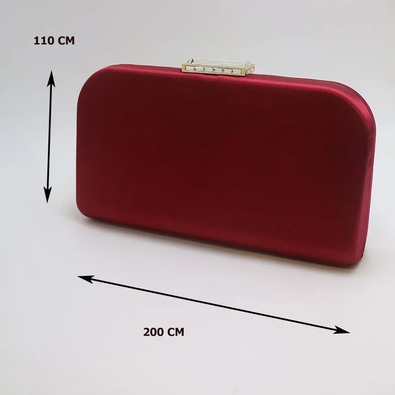 NUPHIA New Book Shape Silk Satin Evening Clutches and Evening Bags Red (Wine)