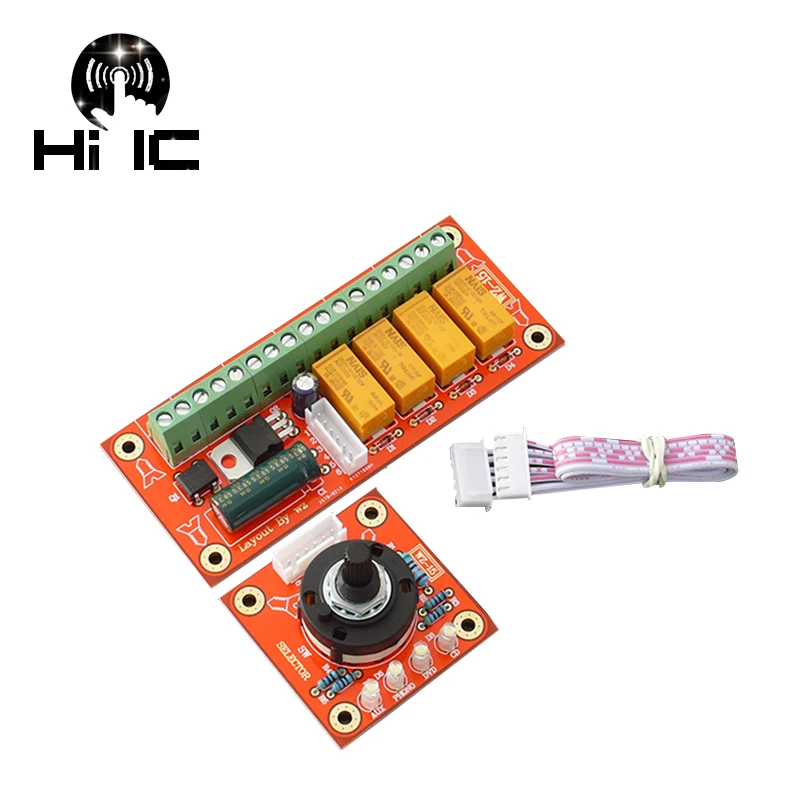 Audio Switch Input Selection Board Stereo Relay 4-way Audio Input Signal Selector Switching Amplifier DIY