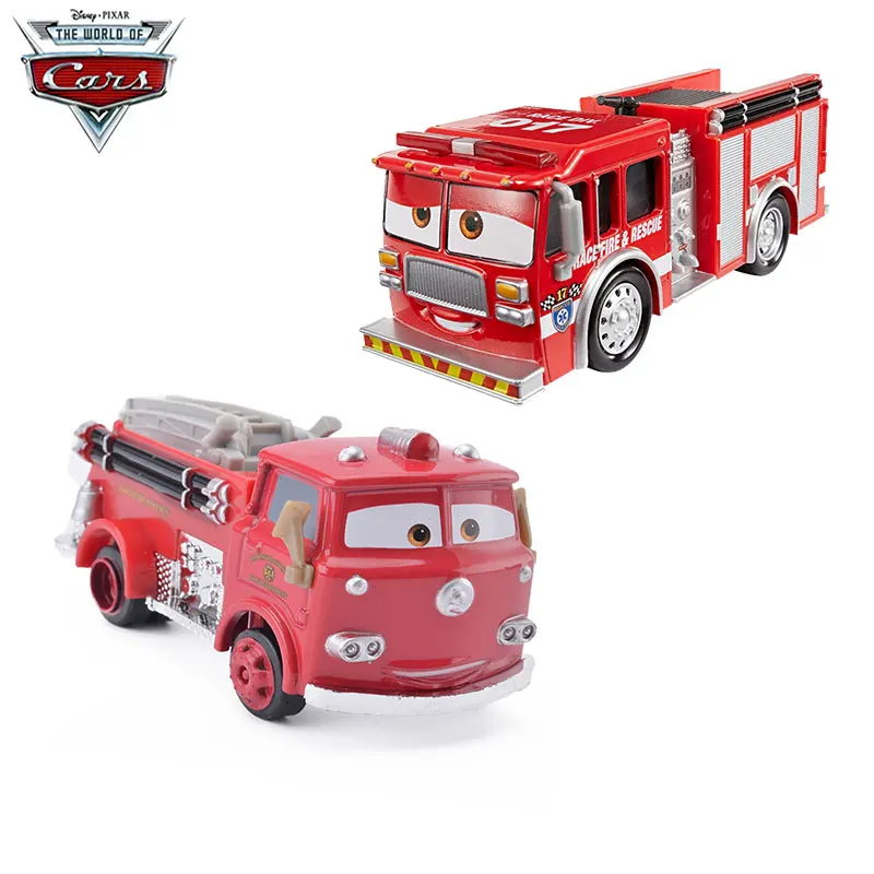 Disney Pixar Cars 2 3 Red Race Fire & Rescue Truck Lightning McQueen 1:55 Diecast Metal Toy Car Kids Birthday Gifts