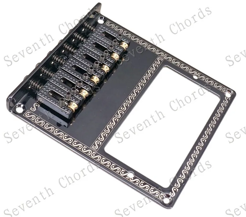 Ein Satz schwarzer Humbucker für E-Gitarren mit Montageloch, 6-saitiger Rollensattelbrücke, Zubehörteile für Musikinstrumente – Detail 6