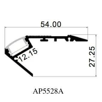 10m(10pcs) a lot, 1m per piece, led Aluminum profile for stair, clear cover or milky diffuse cover