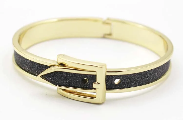 fashion bangles Belt buckle with gold-color lining wristband bracelets bangles for women