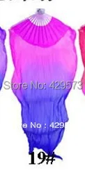 Beautiful long Fan Veils for belly dance with dyed 3 colors on