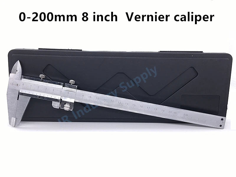 0~200mm 8 Inch 0.02mm Carbon Steel Vernier Caliper Rule Micrometer Gauge/measuring Instrument Worldwide