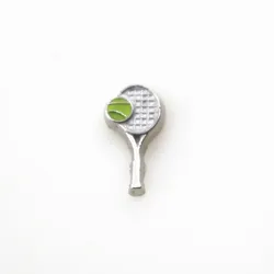 Wholesale 20pcs Tennis Racket Sports Floating Charms Living Glass Lockets DIY Jewelry