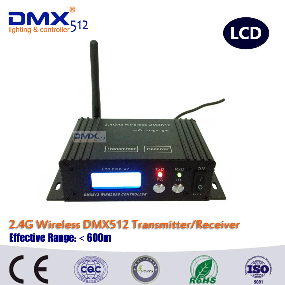 Imagem -02 - Dhlfedex sem Fio Dmx Sender Mais Receptor 2.4 g Dmx512 sem Fio Receptortransmissor