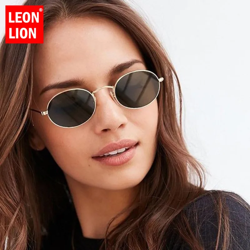 

LeonLion 2023 Fashion Oval Sunglasses Women Brand Designer Glasses Men Round Vintage Mirror UV400 Oculos De Sol Feminino