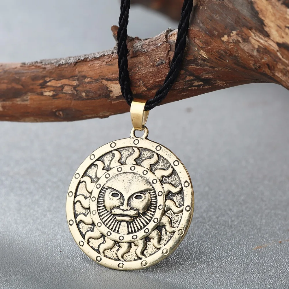 Cxwind Retro Slavic Amulet Pendant Sun Talisman Necklace for Men Women Necklaces Pendants Symbol of the God Yarila Pagan Jewelry