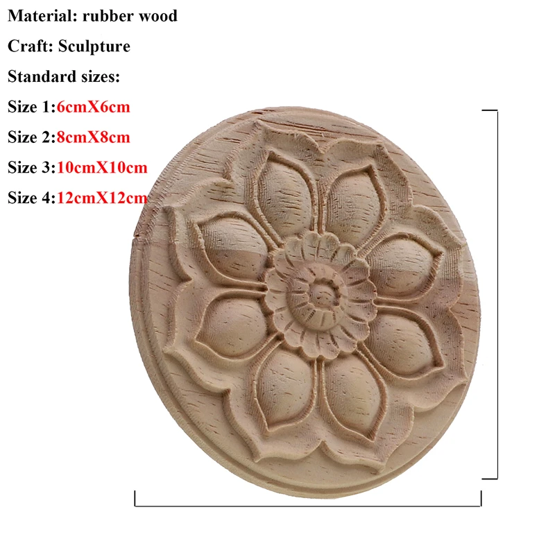 VZLX Round Wood Carved Corner Onlay Applique Frame Furniture Wall Unpainted For Home Decor Cabinet Door Decoration Crafts