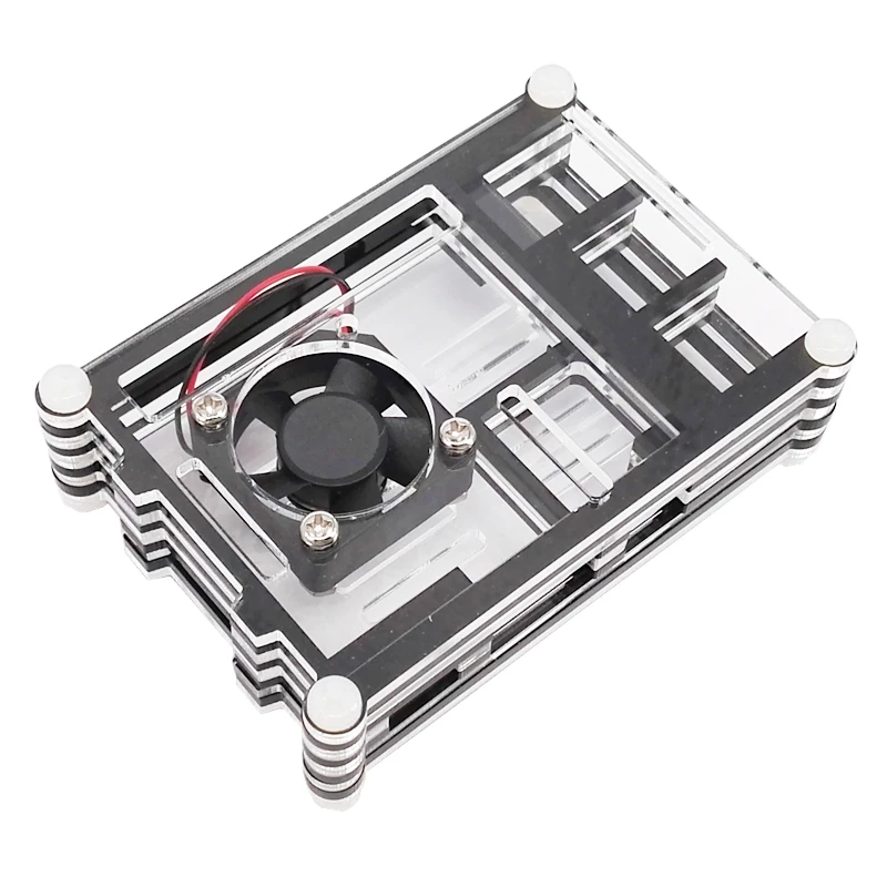 Capa raspberry pi 3b + caixa raspberry pi preta e transparente com ventilador