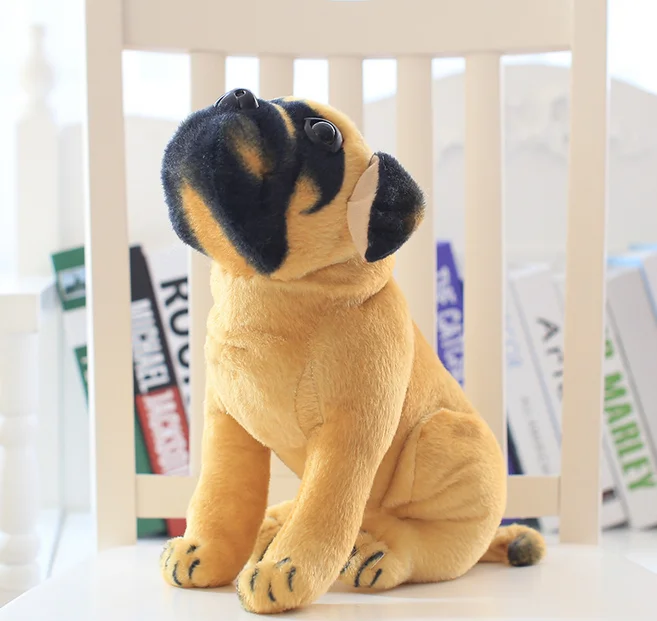 about 30cm lovely squatting pug plush toy dog doll soft toy,birthday present Xmas gift 0176