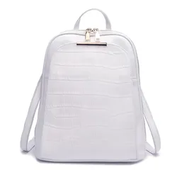 ZENCY Nature Genuine Leather White Silver Blue Color Backpack Women Shopping Knapsack Young Girl First Layer Cowhide School Bag