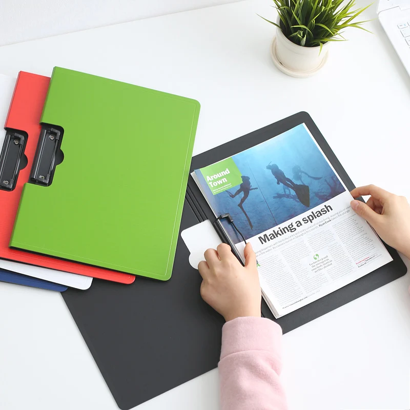 1 pcs New creative colorful hard cover folder stationery folder A4 folder students contract clip folder school office supplies