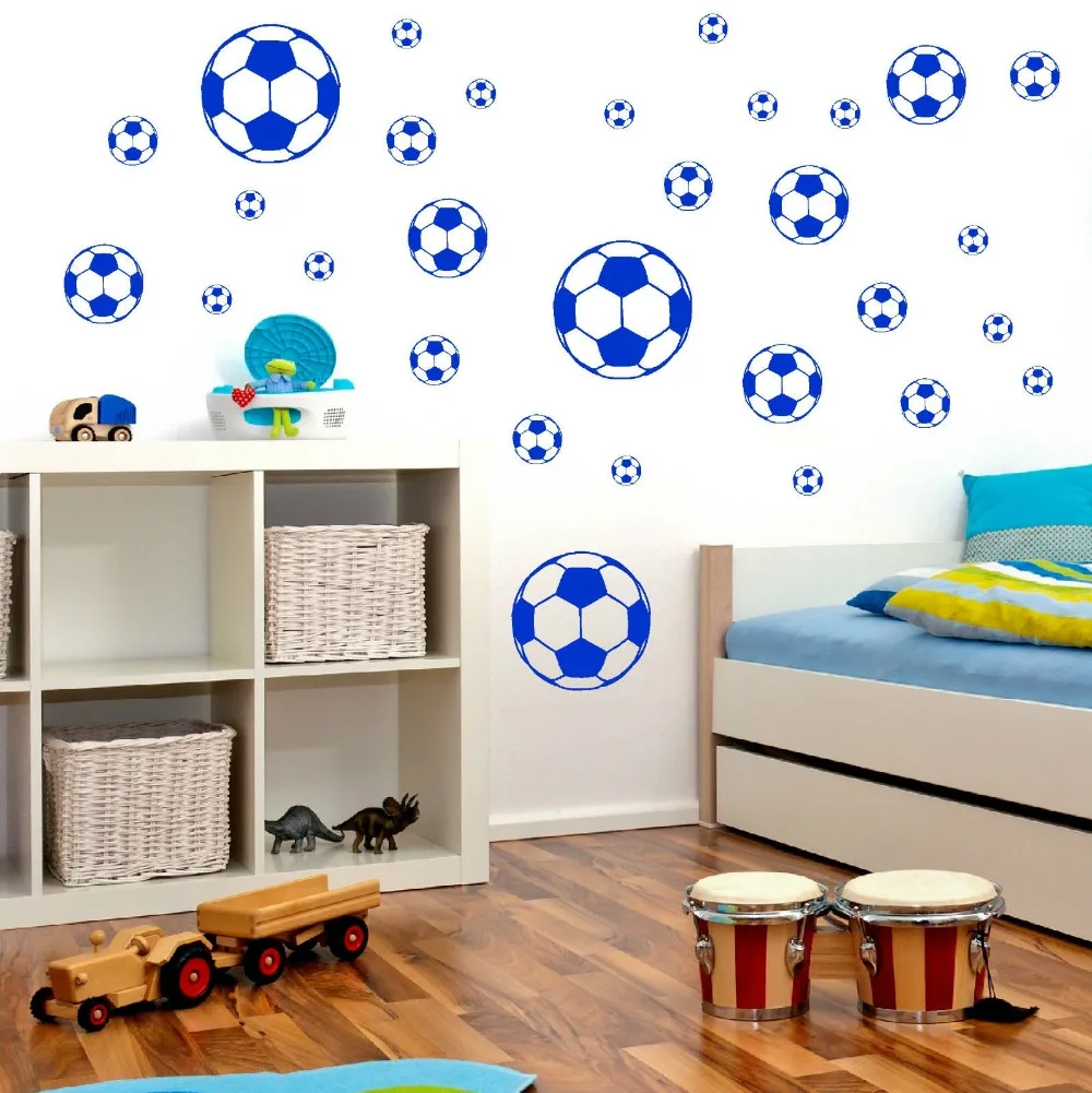 Football Wall Stickers Boyr's Bedroom Wall Muraux Wallpaper CALCIO autoadesivo della parete arte vinile decalcomania stanza D438