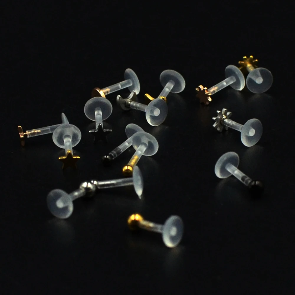 1PC Bioplast Star Sun Ear Tragus Cartilage Piercings Steel Ball Labret Ring Ear Tragus Sexy Body Jewelry Piercing