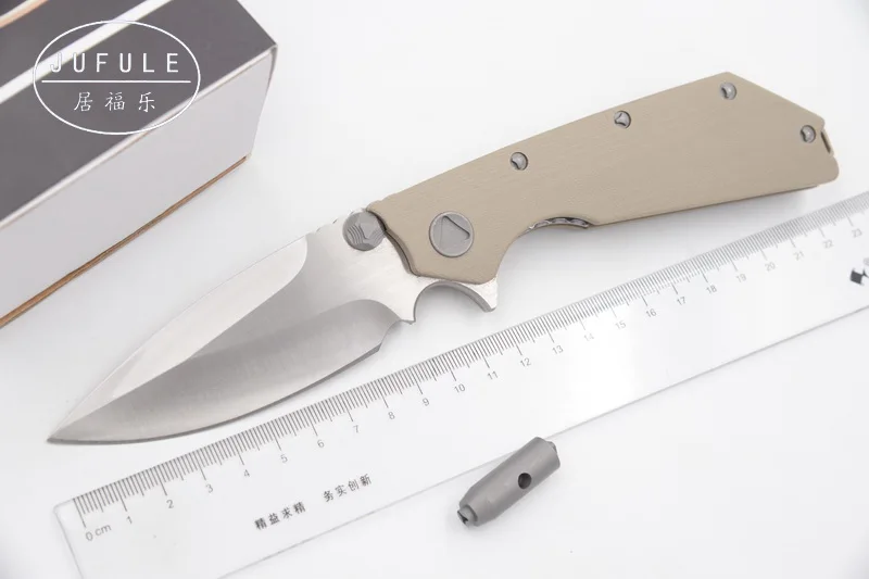 JUFULE MT335 New D2 Steel Blade G10 Handle Flipper Tactical Outdoor Survival Camping Pocket Hunting Tool Utility Folding Knife