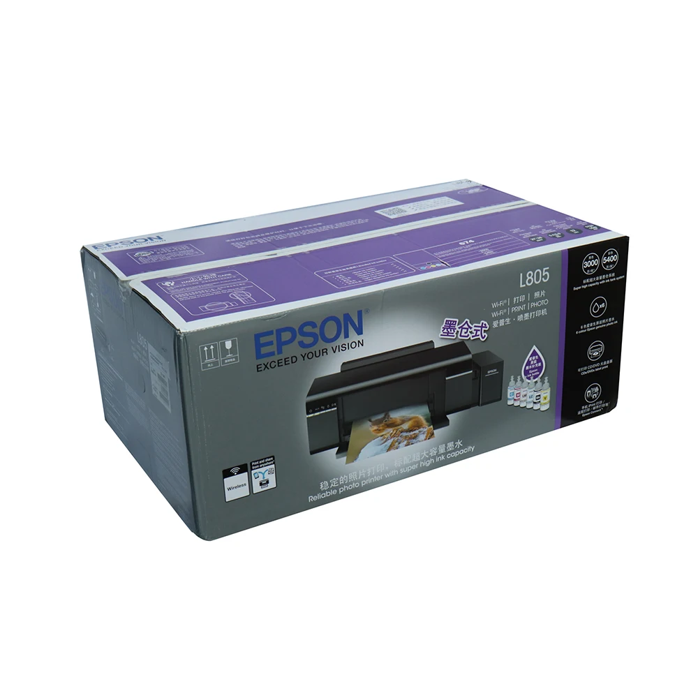 Inkjet A4 Size Printer for Epson L805 Printer with WIFI Pvc Card Printer For Doucument, CD, PVC Card