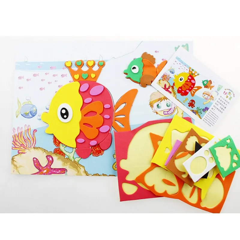 EVA 3D Stickers 3D Pasting Paper Children Handmade DIY Materials Kids DIY Craft Toys baby Kindergarten Puzzle Toy Stereo Sticker