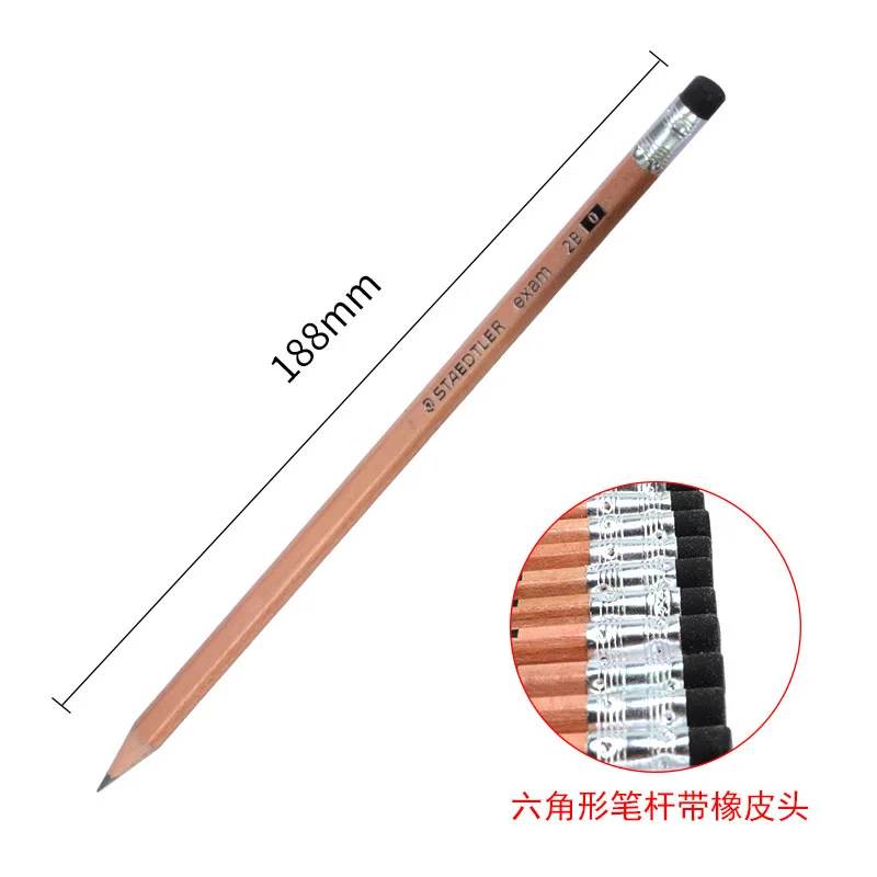 12pcs STAEDTLER 2B Pencil Drawing Pencils Writing Pencil Stationery School Office Supply Stander Pencils With Eraser 132 40N C12