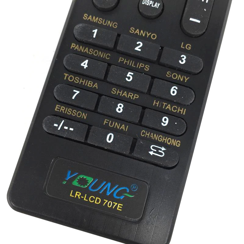 Młoda marka nowy ogólny uniwersalny LCD pilot do telewizora kontroli LR-LCD-707E dla PANASONIC SAMSUNG HTACHI SHARP obsługi Haier obsługi TCL telewizor z dostępem do kanałów