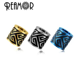 REAMOR 5pc Plated Color Metal Beads Handmade Stainless Steel Jewelry Accessories Beads For DIY Jewelry Making Bracelets Bangles