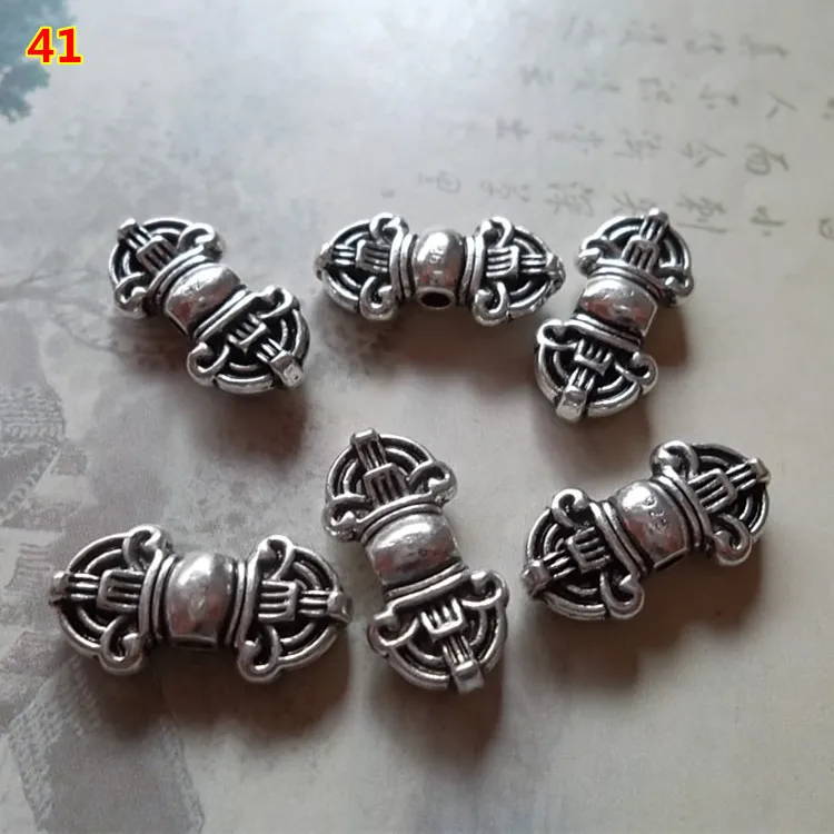 20pcs/lot Fashion Design Tibetan Silver Metal Spacer Beads 18x9mm Buddhism Decoration Charm Beads DIY Jewelry Making Accessories