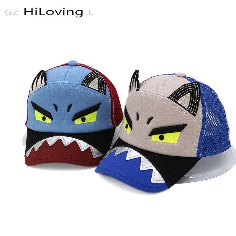 

GZHilovingL New 2017 Embroidery Caps Cartoon Baseball Cap Kids Boys Girls Cotton Casual Summer Net Baseball Cap Hip Hop Caps