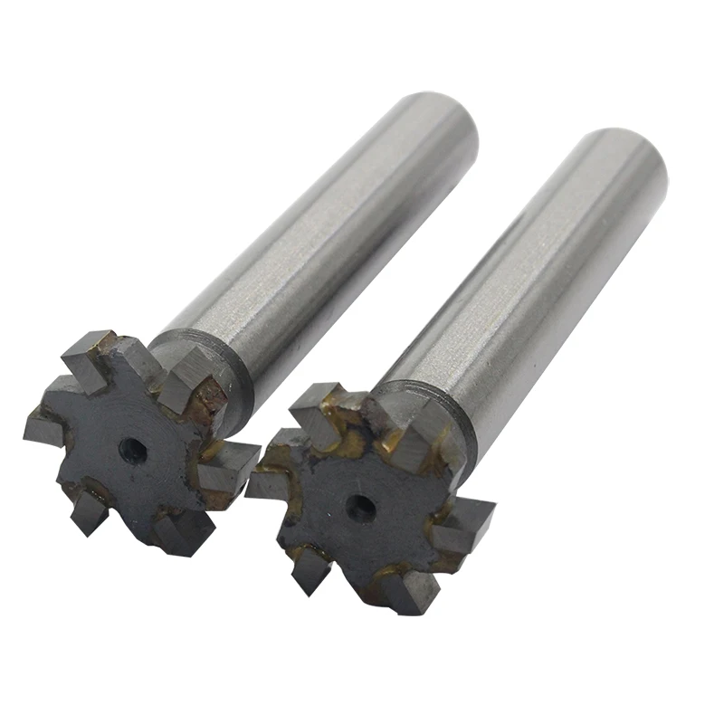 Cortador de fresa de liga de 6 sulcos, 2 peças 22mm * 5mm, haste reta, ranhura de carboneto