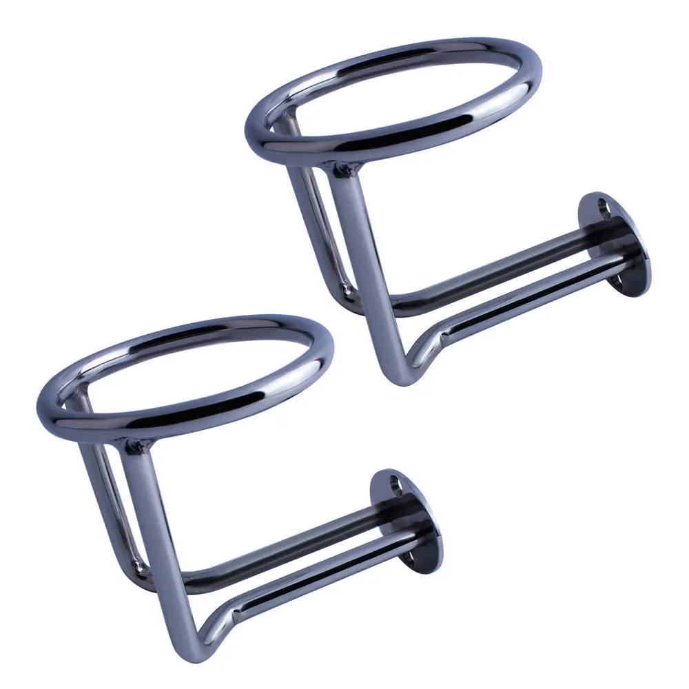 

2X Boat Ring Cup Holder Stainless Steel Ringlike Drink Holder For Marine Yacht