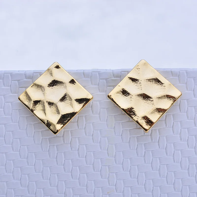 20pcs  11.95*12.12mm Square Stud Earrings Pins Earrings Connectors Findings