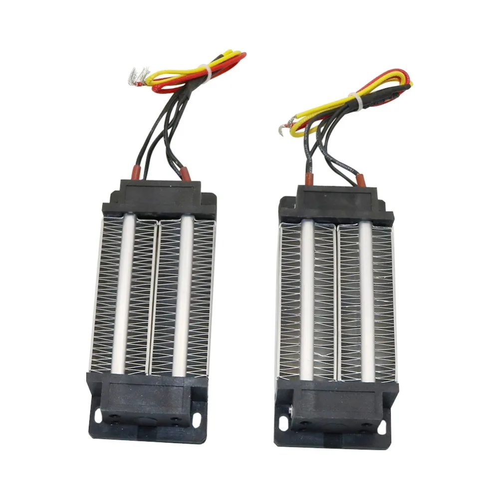 องค์ประกอบความร้อน PTC เทอร์โมสตัทเซรามิกไฟฟ้า 2 ชิ้น AC/DC 220V 200W เครื่องทำความร้อนแบบมีฉนวนสำหรับเครื่องทำความร้อนอากาศ อุปกรณ์ฟักไข่สัตว์ปีก